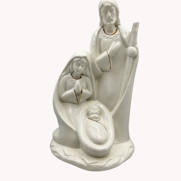 Holy Family Ceramic Nativity Scene Figurine One Piece Religious Jesus 10 inches - Picture 1 of 15